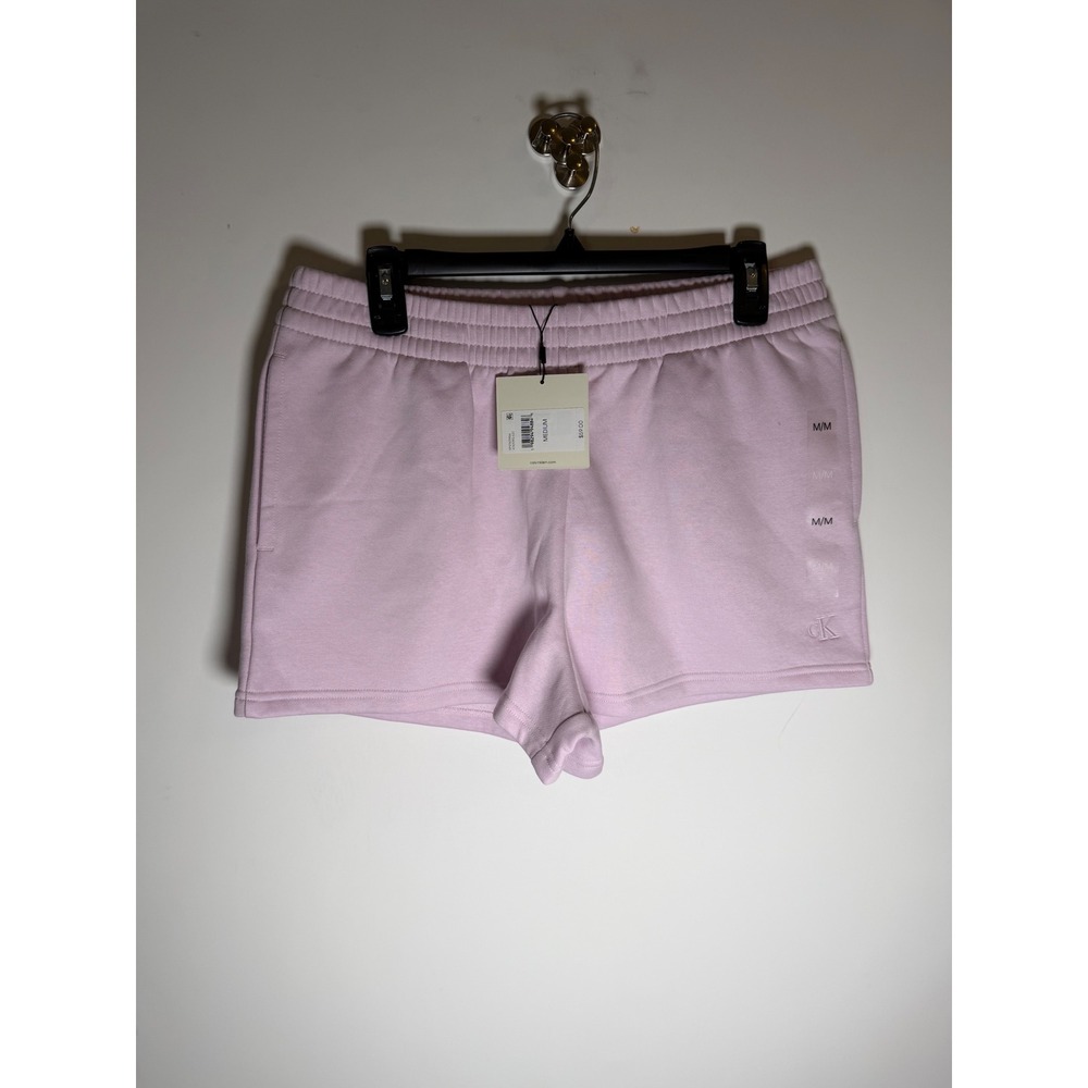 Calvin Klein Jeans Womens Pink Cotton Blend Fleece Lounge Shorts Medium NWT